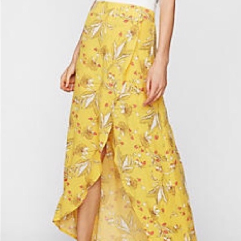 Yellow floral skirt